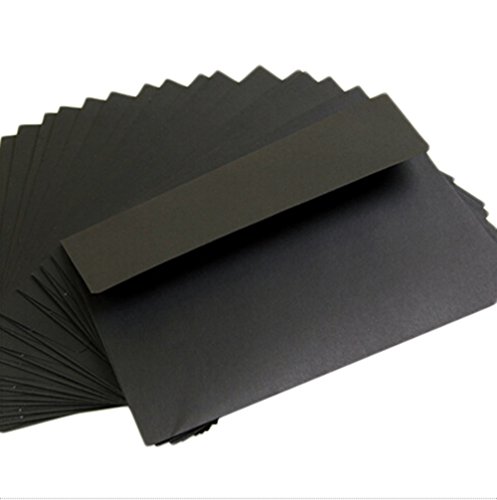 Chytaii 10pcs Sobre de Papel para Regalo Foto Tarjeta Postal Bolsa de Carta Papel para Invitación Tarjeta de Regalo Tarjeta de Felicitación 17.5 x 12.5 CM Negro