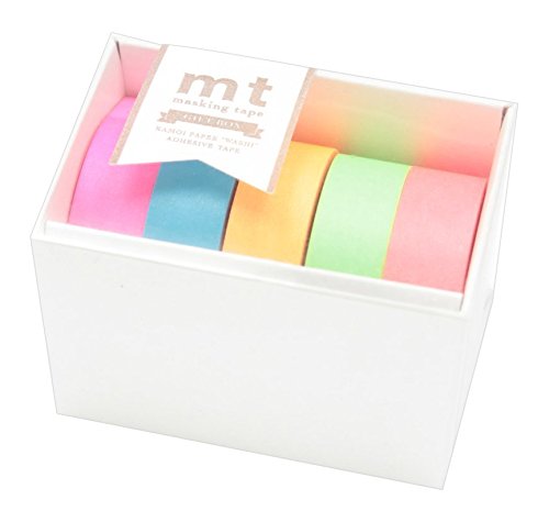 TapeFactory - Cinta adhesiva decorativa (en caja regalo), tonos neón