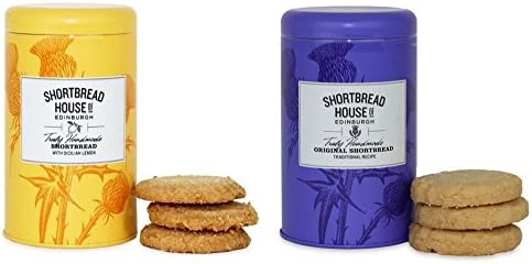 Shortbread House of Edinburgh Set of 2, Shortbread in a Tin - Lemon &amp; Original - 140g