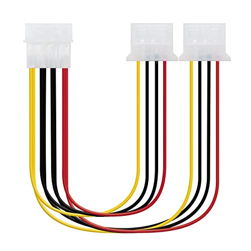 NANOCABLE 10.19.0401 - Cable alimentación 2xMOLEX Macho a 1xMOLEX Hembra, 4pin/M-2xMOLEX 4pin/H, 20cm