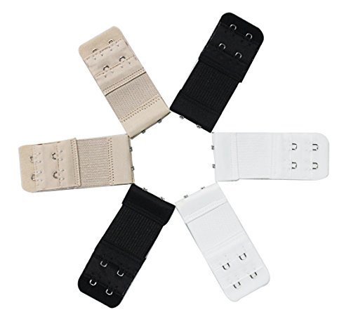 Wonderliner BH Extender Strap Elastisch Band Weich Farbig Gurt Erweiterung 3 Haken und 2 Haken Packung mit 12 - 5