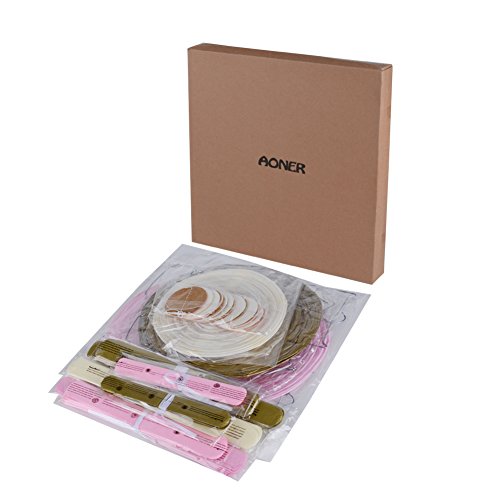 16 Stk Party Deko Set Papier Pompoms Laterne und Girlande (Hellbeige + Rosa + Gold) Rund Lampions Dekoration Pompons für Hochzeit Geburtstag Taufe Weihnachten - 6