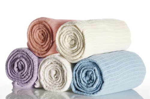 100% Cotton Baby Size Cellular Blanket in Lilac 100cm x 70cm