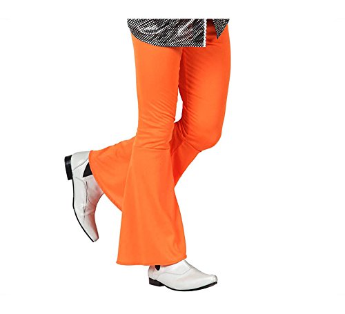 Atosa- Disfraz Pantalon Disco Naranja Adulto Acampanado, Color, M (13262)