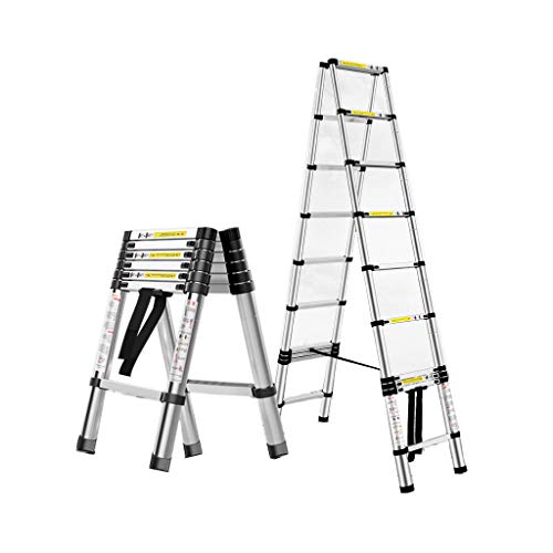 Preisvergleich Produktbild Herringbone Verlängerungsleiter Aluminiumlegierung Anti-Rutsch-Klappleiter gerade Leiter stabile tragbare Hauptleiter V (größe : 2.6m+2.6m)