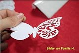 ElecMotive 50Tlg Schmetterling Tischkärtchen Wandsticker Namenskärtchen Platzkarte Namensschild für Hochzeiten Feste Partys (Weiß) - 3