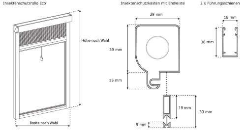JAROLIFT Insektenschutzrollo (Aluminium) Eco für Fenster 130 x 160 cm – braun - 2