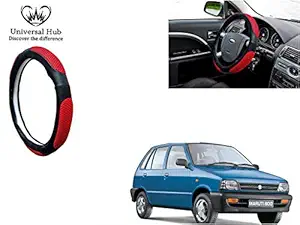 Universal Hub- Ring Type Car Steering Wheel Cover (Ultimate Black Red) for -800