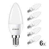 LVWIT Bombillas LED Vela E14 (Casquillo Fino) - 5W equivalente a 45W, 470...