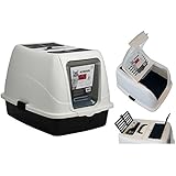 Katzenklo Katzentoilette ASWAN 57,5 x 44 x 40,5 cm schwarz-weiss