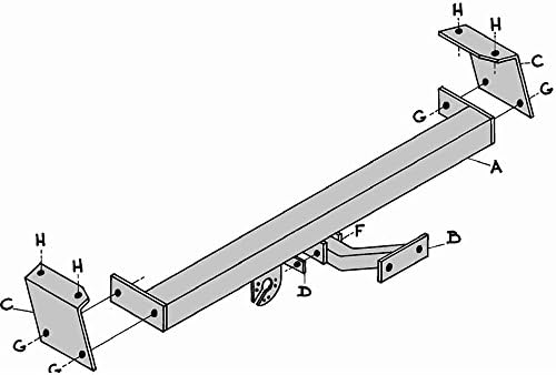 PCT SZ4114 Fixed Flange Neck Tow Bar – 1998-05 Suzuki Grand Vitara SWB 3-door/LWB 5-door/XL-7 5-door