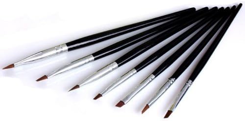 Davidsonne 7pcs Black Nail Art Design Polish Painting Brush Pen Set for UV Gel Builder DIY
