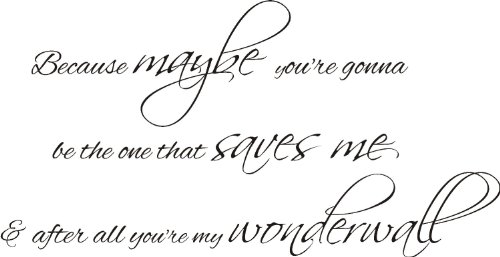 FSSS Ltd Oasis Wonderwall SP Parete Arte Vinile Adesivo Musica Indie Rock Hogar bricolage Banda 120x62cm Rosso