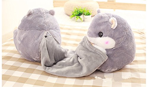 YunNasi 2 in 1 Schöner und Niedlich Plüschtier Hamster kissen mit Fleece Blanket Super Witziges und Süßes Geschenk für Kinder und Freundin 50cmX30cm - 6