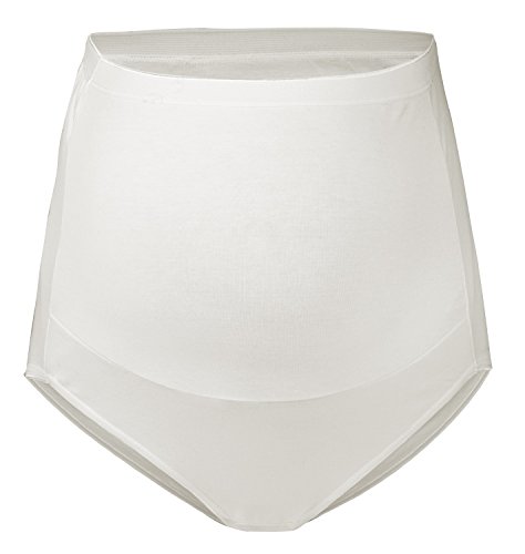 Happy Mama. Women's Maternity High Rise Briefs Panties Support Underwear. 377p (Ecru, UK 14/16, L)