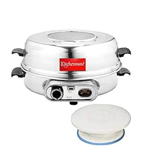 Kitchen Mate Aluminium Round Electric Baking, Grilling & Toasting Auto Oven (Senior Size, 13