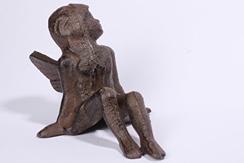 Schöne sitzende Elfe aus Gusseisen - 3