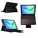 Price comparison product image For Samsung Galaxy Tab A /S2 9.7 Keyboard Leather Case, Folio PU Case Wireless Bluetooth Stand Removable Keyboard Case Cover with Auto Sleep/Wake T550 T555 T810 T813 T815 T819 SM-T817A(Black)