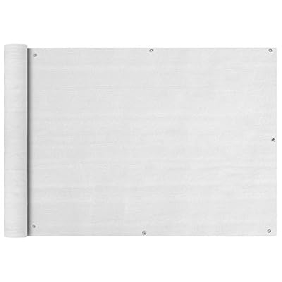 vidaXL Écran de Balcon PEHD 75x400 cm Blanc Brise-vue Brise Vent Ombre Jardin