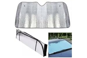 BARGAINGALORE Car Windscreen Sunshade Cover - Protects From Sun, Blocks UV Rays, Snow, Ice, Dust | Sun Visor Protector | For Front Window Use | Foldable Sunshade For Easy Storage