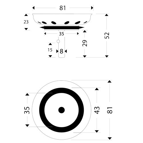Universal Siebkörbchen für Handbetätigung mit Durchmesser 81 mm, Höhe Stift: 29 mm / Siebkorb / Universalsieb / Ablaufsieb / Ersatzteil - 3