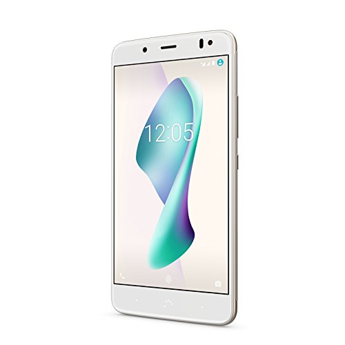 Bq Aquaris V Plus Smartphone (13,97 cm (5,5 Zoll) Display, 32 GB Speicher, Android 7.1.2 (Nougat)) weiÃŸ/mist gold