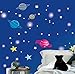 Produktbild Tapete 3D Vlies Seidentuch Starry Tapete Große Wand Kinderzimmer Schlafzimmer Dach Mond Sterne Hintergrund Wand Cartoon Blaue Decke, 200 * 140