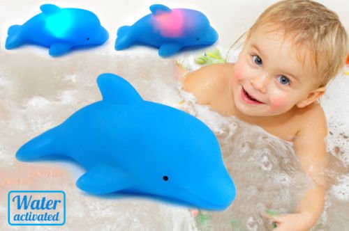Kirinstores (TM) Baby Bath Fun LED Dolphin Baby Rubber Toy Light It up Toy by KirinStores