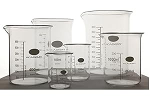 PROTON SCIENTIFIC Simax 2 Litre Glass Laboratory Beaker 2000ml | 13 Different Low Form Lab Beaker Sizes | Available from 5ml to 5000ml | All Borosilicate 3.3 Glass