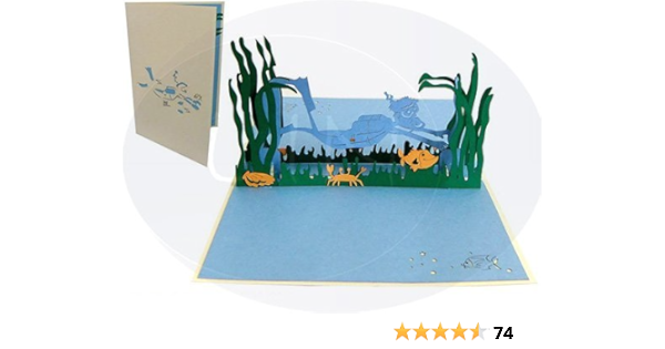 Lin Pop Up De Cartes De Voeux Cartes D Anniversaire Cartes Cadeaux Plongee Amazon Fr Fournitures De Bureau