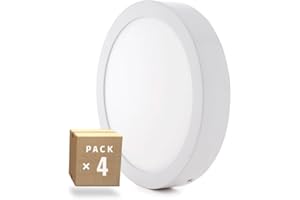 Pacchetto 4 Lampada da Soffittoiere LED 12W 870Lm 3000ºK Superficie Montata 40.000H [GR-MZMD01-12W-WW-PK4-AP] | Greenice