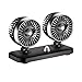 Produktbild Elektroauto Fan, Dual Head 2 Geschwindigkeit 12V Kühlluftzirkulator - 360 Grad drehbarer Auto Fan für Limousine SUV RV Boot Auto Fahrzeuge Golf Cart