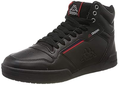 Kappa Mangan, Baskets Hautes Mixte Adulte, (Black/Red 1120), 44 EU