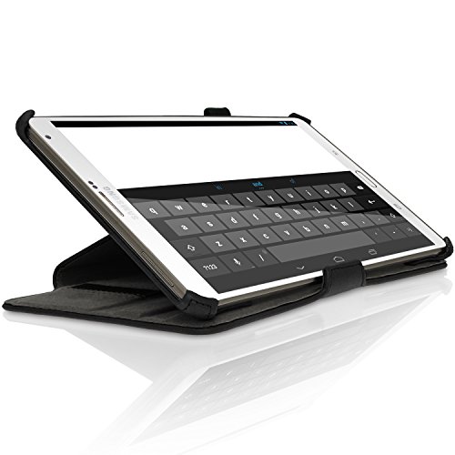 igadgitz Schwarz PU Ledertasche Hülle Cover für Samsung Galaxy Tab S 8.4″ SM-T700 mit Multi-Winkel Betrachtungs + Auto Sleep/Wake + Handschlaufe + Displayschutzfolie - 8