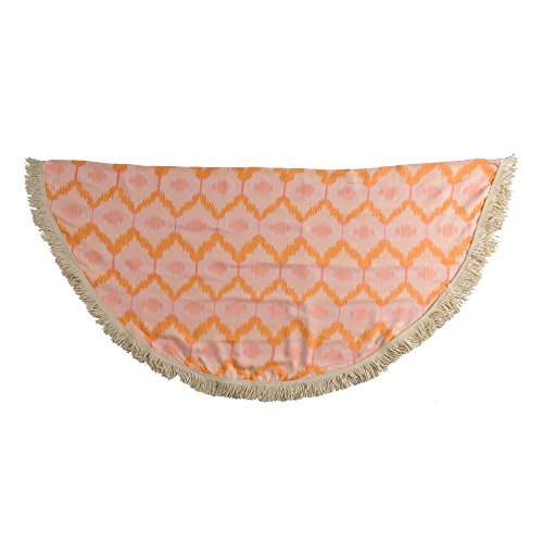 Rundes Hamamtuch „MIAMI“ | 150 cm Durchmesser hochwertige Qualität | attraktive Farben und unterschiedliche Muster (Orange – Pink) - 3