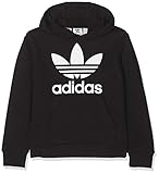 Gerippter Saum und Bündchen adidas Kinder Trefoil Hoody, Black/White, 140