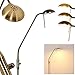 Produktbild Stehleuchte Ebikon dimmbar aus Metall Altmessingfarben - Stehlampe 2750 Kelvin, 780 Lumen, Bodenlampe für Wohnzimmer, Büro, Schlafzimmer, stufenloser Drehdimmer, Leuchtenkopf flexibel verstellbar