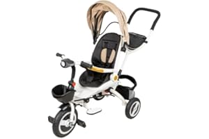 Triciclo Bebé Toral Beig 2 en 1 Evolutivo con Capota y Barra Desmontable 6 m +