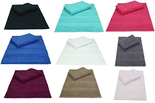 Betz 2er Pack Badvorleger Größe 50x68 cm 100% Baumwolle Badematte Badteppich Duschvorlage DELUXE Qualität 680 g/m² Farbe türkis