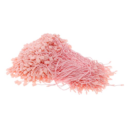 Baoblaze 1000x Hang Tag Fasteners Jute Rope String Hang tag Strings with Push Locker Snap Lock with Nylon Ropes - Pink