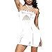 Produktbild Ansenesna Reizwäsche Damen Erotik Kleid Netz Transparente Entblößte Babydoll Frauen Neckholder Leidenschaft Versuchung Pyjamas (Weiss)