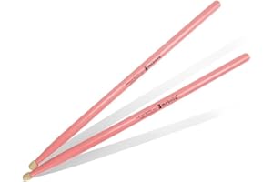 BLISSFULABODE Moboog 5A 7A Paire de baguettes de batterie classiques en bois d'érable pour étudiants et adultes – Compatibles avec toutes les batteries – Rose 7A