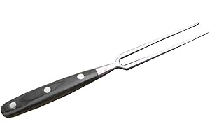 SEIWEI Stainless Steel Carving Fork, Barbecue Cooking Meat Fork, Suitable for Fixed, Move, Poultry and Turkey Forks - Black