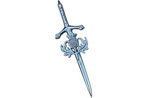 IMPERIAL KILT PRODUCTS Spilla da kilt scozzese da uomo, stile antico, con cardo scozzese, 10,2 cm, ideale come regalo per mantello delle Highland scozzesi, con spada irlandese da 10 cm (stemma del cardo), 4" - 10cm, Ottone