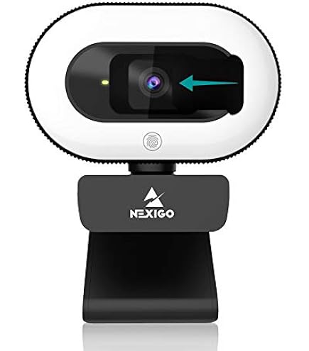 Webcam Full HD 4K Avec Anneau Lumineux, Caméra USB Avec Microphone