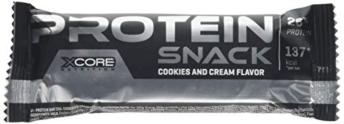 Xcore Protein Snack Concentrado 27% de Proteínas, Bajo en Carbohidratos y Solame, Galletas y Crema Suero de Leche - 12 x 35 g