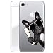 Produktbild Finoo iPhone 8 Weiche flexible Silikon-Handy-Hülle | Transparente TPU Cover Schale mit Motiv | Tasche Case Etui mit Ultra Slim Rundum-schutz | Hund mit Sekt von der Seite