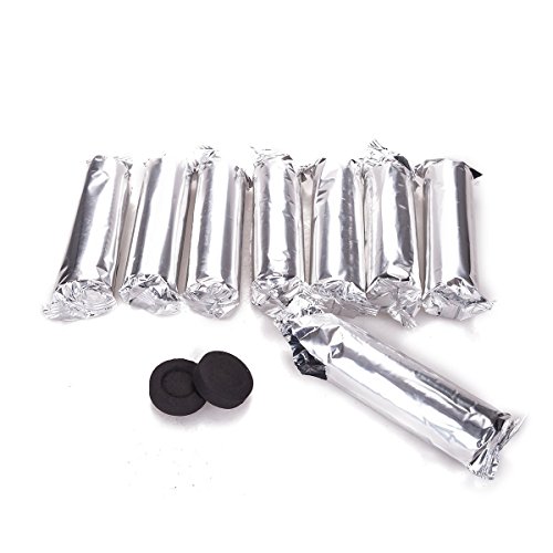 Ectxo 100 Alufolie 80 Kohle Briketts 100 Mundstücke für Shisha Hookah Wasserpfeife (Alufolie+Kohle+Mundstücke) - 4