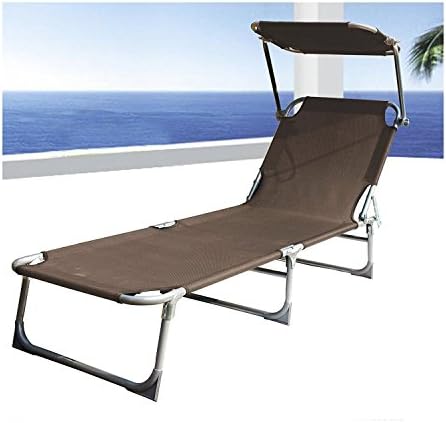 Sun Bed Chair Beach Recliner Lounger Pool Seat Back Relaxer Foldable Greenbay. (coffee)