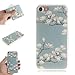 Produktbild Ostop Hülle für iPhone 8/iPhone 7,Weich Silikon TPU Ultra Dünn Slim Handyhülle Bunt Muster Matt Rückseite Abdeckung Durchsichtig Flexibel Stoßstange Stoßfest Schutzhülle,Weiß Magnolie Blume